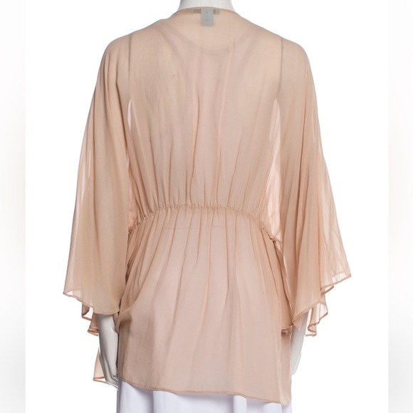 Alice + Olivia Ruffled Layered Lightweight Pink Plus 100 % Silk Blouse Size M - Picture 2 of 13